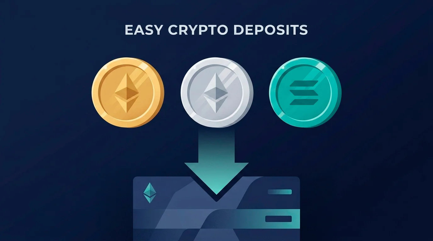 Illustration of Bitcoin, Ethereum and USDT deposit options at an offshore casino