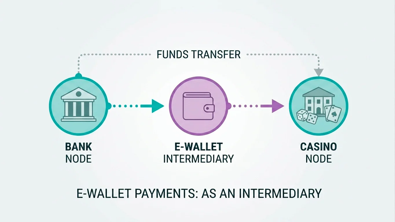 Illustration of e-wallet transfers using Skrill, Neteller and Payz at non-GamStop casinos