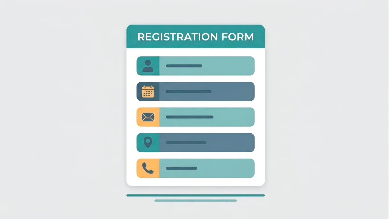 Illustration of the personal details collected during GamStop registration such as name, date of birth and postcode