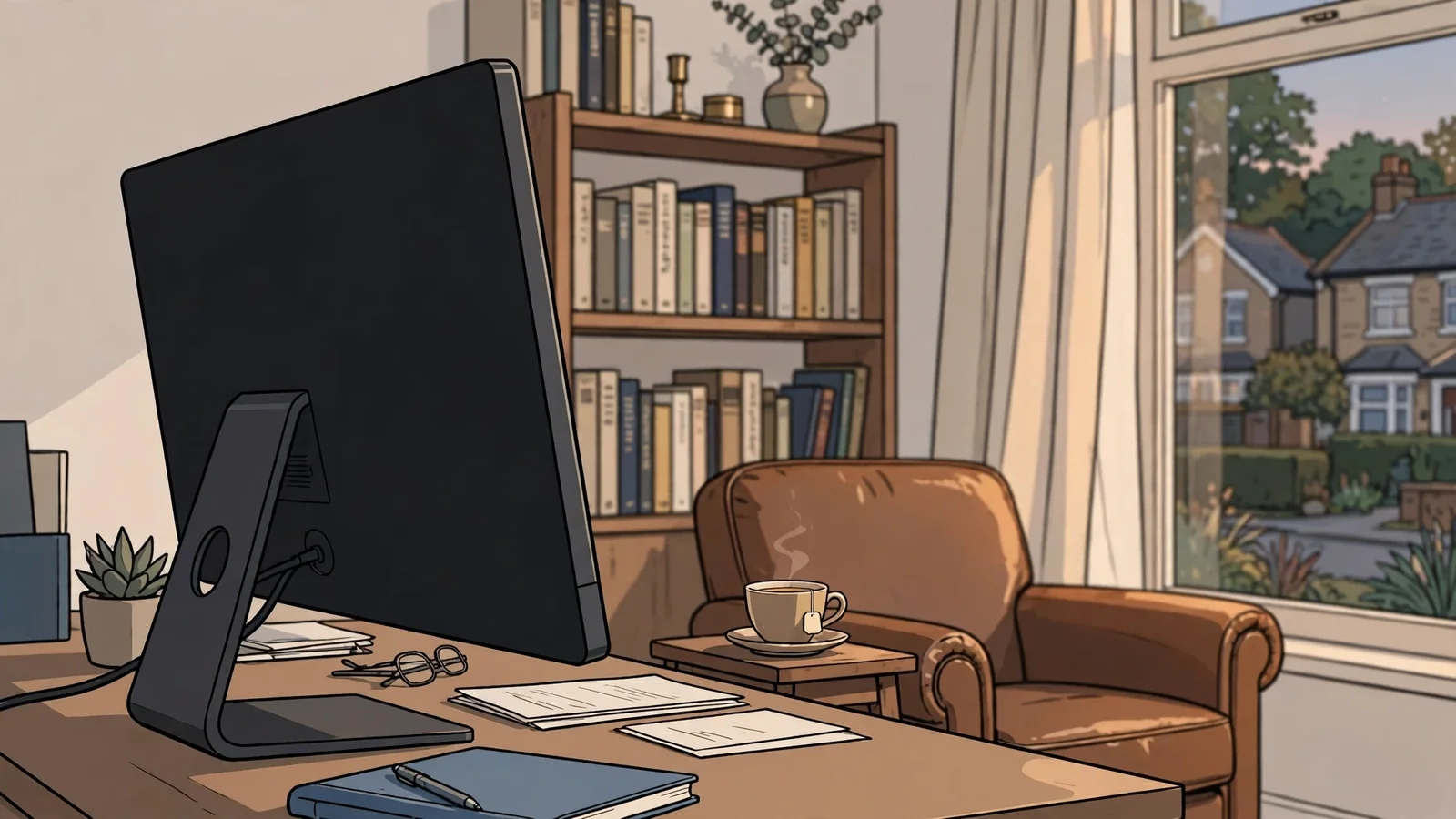 UK online casino lobby on a monitor in a British living room