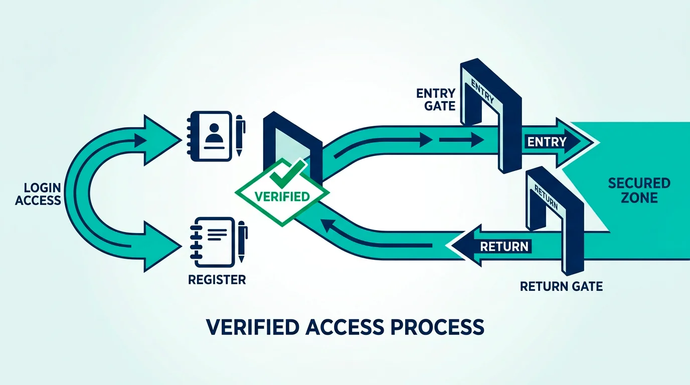 Illustration of a UK-licensed operator checking the GamStop register at account registration and at login